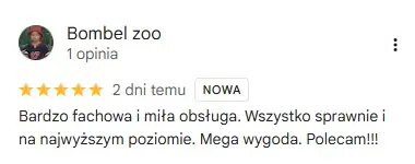 Opinia klienta CycloPick w Google